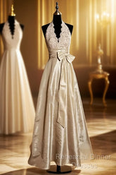 Vintage A Line V Neckline Champagne Lace Semi Formal Prom Gown Fairy Semi Formal Prom Dresses